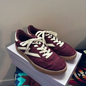Madden Girl Maroon and Beige Sneakers